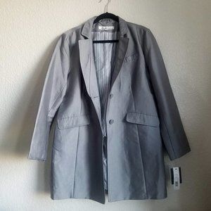 NWT Kenneth Cole Trench Coat Cotton Sateen Chrome